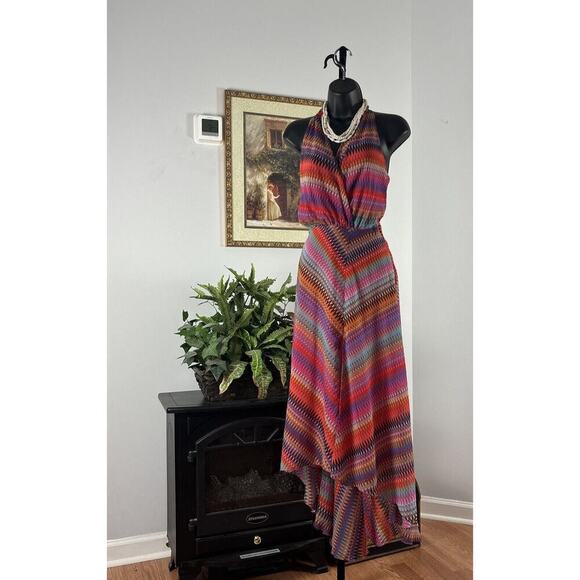 Muse by Boston Proper Bohemian Blouson Dress Sz 4 High And Low - Picture 2 of 14